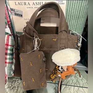 In hand Madden girl Dachshund Mini tote with charms - ships next day!